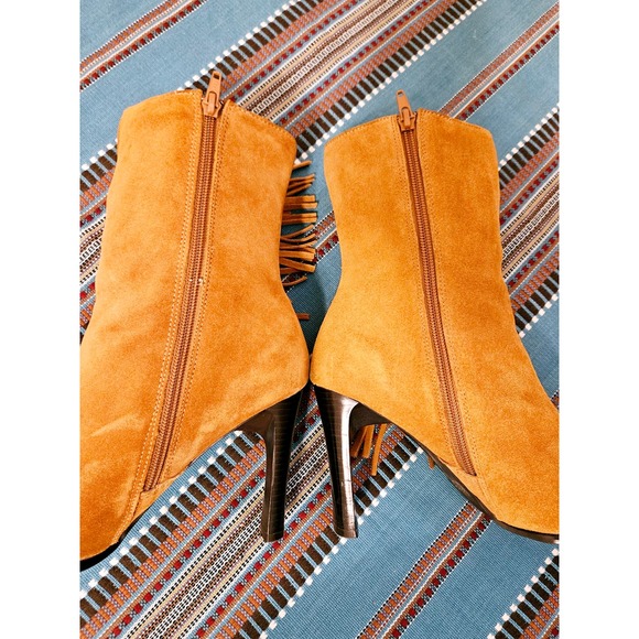 Predictions Leather Fringed Heeled Boots Womens Size 9 Western Cowboy - Picture 7 of 12